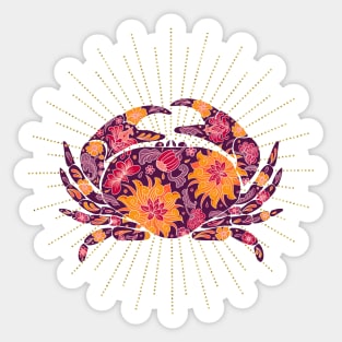 Floral crab Sticker